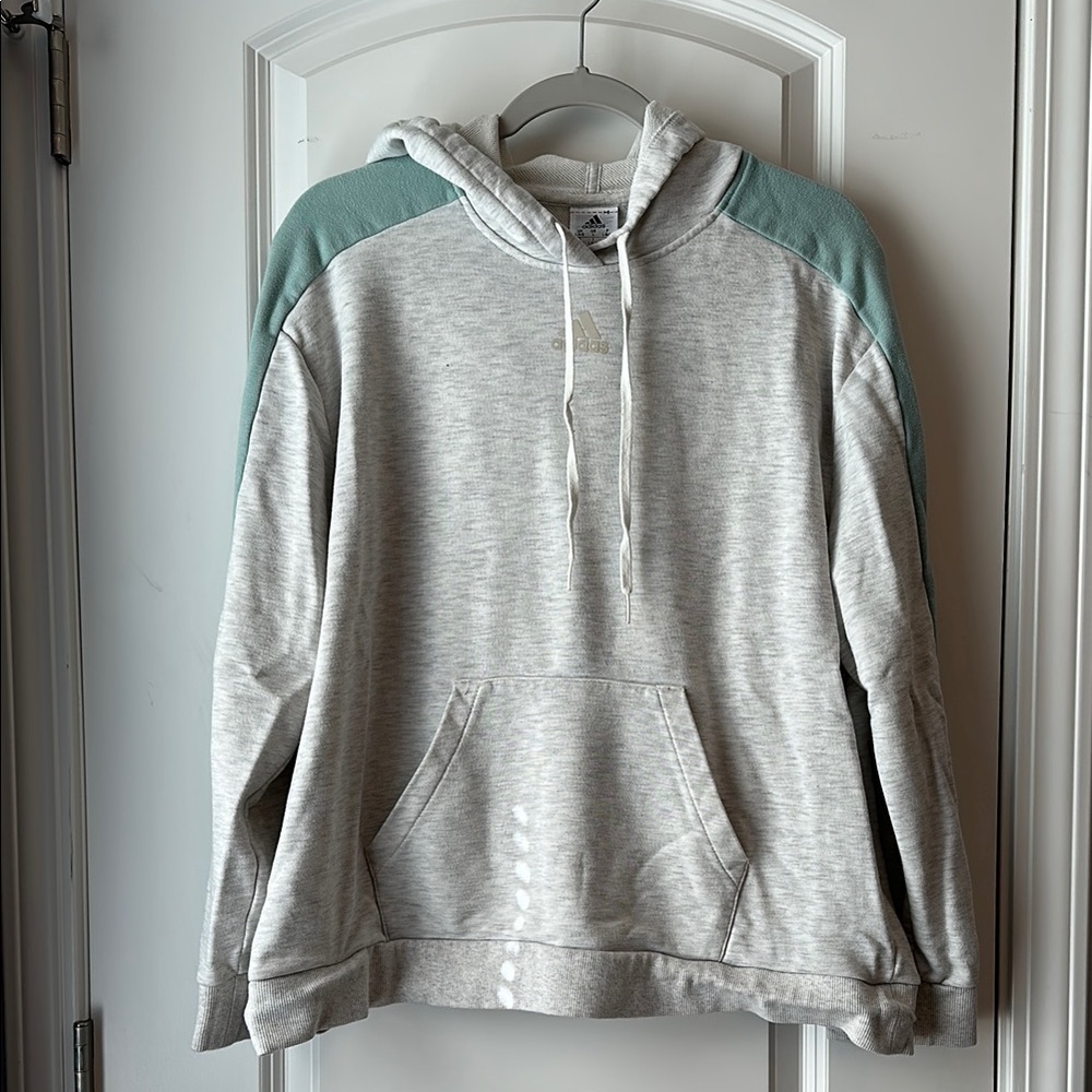 adidas Gray and Teal Women's Hoodie